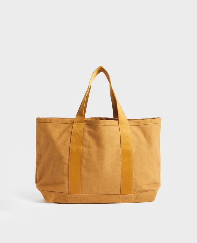 Bolso tote de algodón multibolsillos Bronze brown
