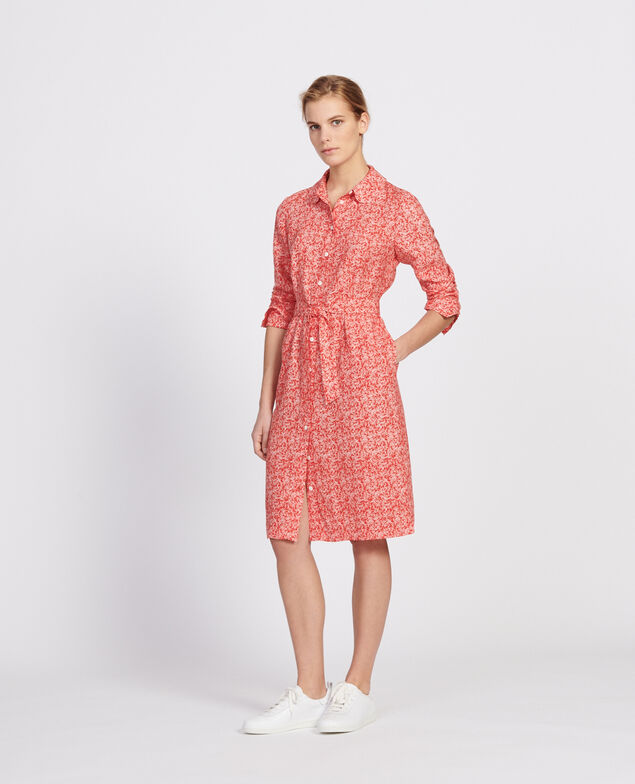 Vestido Feuillage fiery red