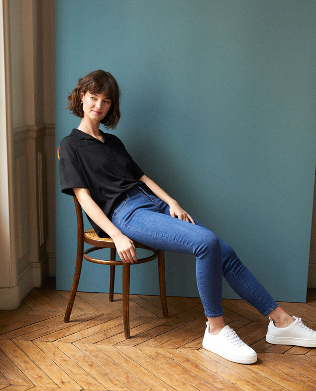 Jeans skinny cropped 7/8 Azul
