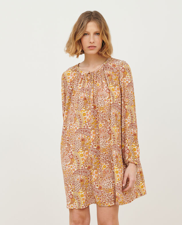 Vestido estampado fluido A323 paisley afterglow