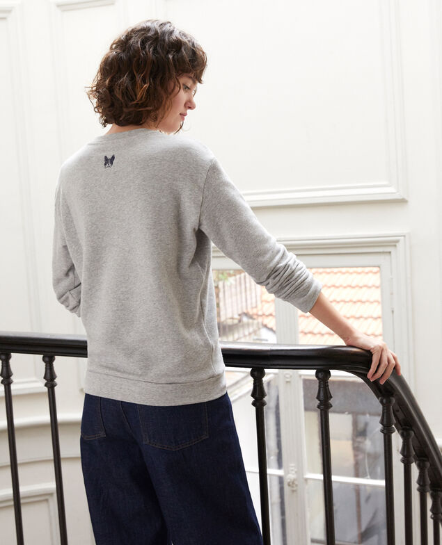 Sudadera con bordado Léon Gris