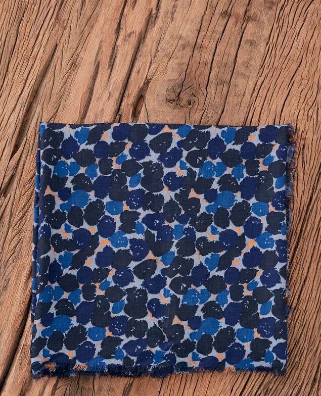 Fular estampado Blossom shadow indigo
