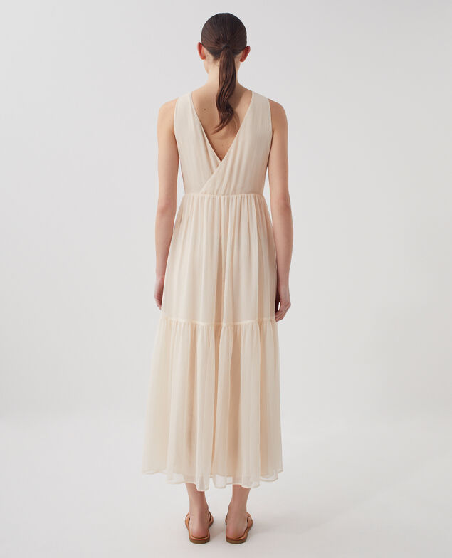 Vestido largo fluido H303 white swan