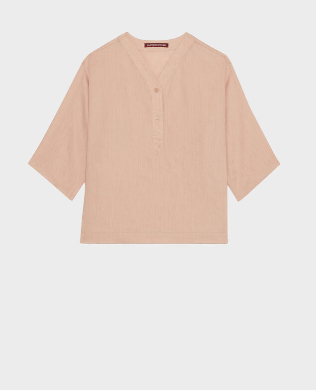 Blusa tunecina de lino 32 beige