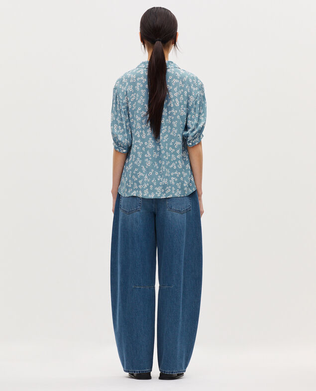 Blusa fluida de manga corta K610 daisy blue
