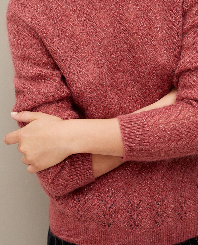 Jersey con mohair y lúrex Earth red