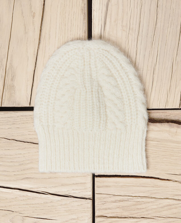 Gorro de punto trenzado Off white