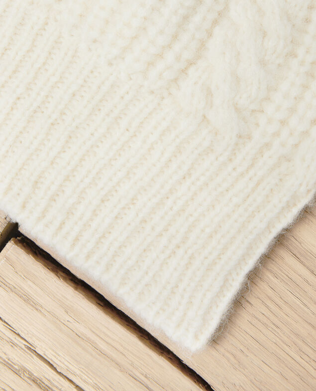 Gorro de punto trenzado Off white