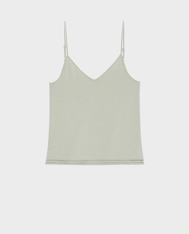 Camiseta de tirantes de algodón mezclado 53 green