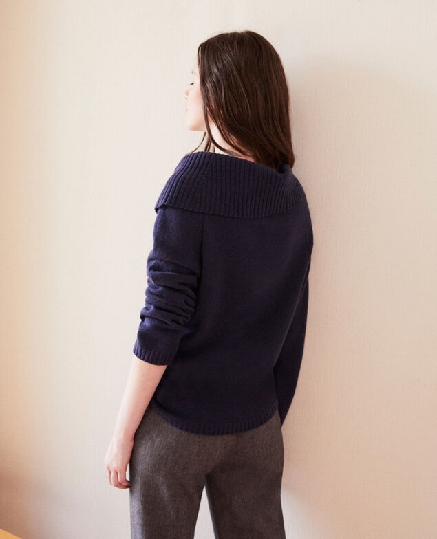 Jersey con detalles de trenzas Peacoat
