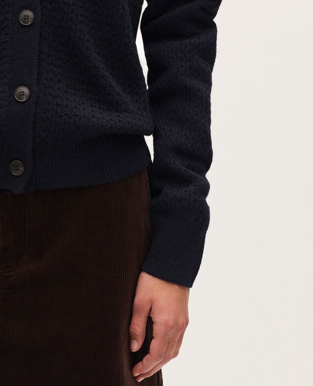 Cárdigan de cuello redondo  U690 navy