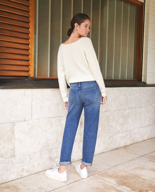 Jeans real straight Azul