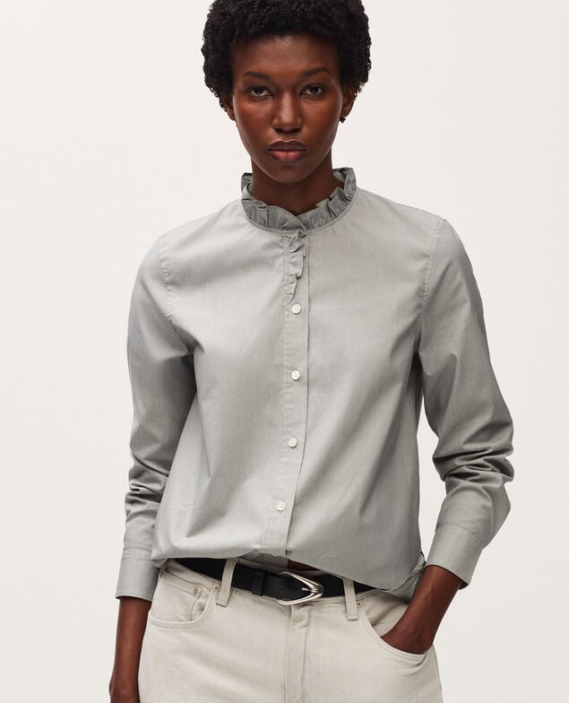 Camisa con cuello de volantes K092 mini st black