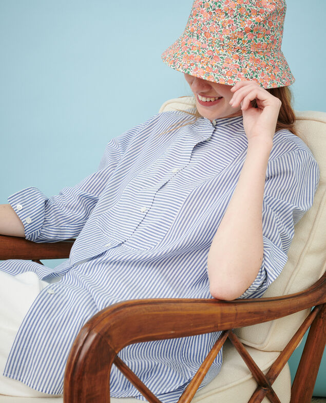 Camisa de algodón con bajo redondeado 82 stripe navy