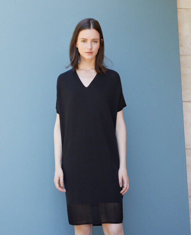 Vestido de punto sin costuras Negro