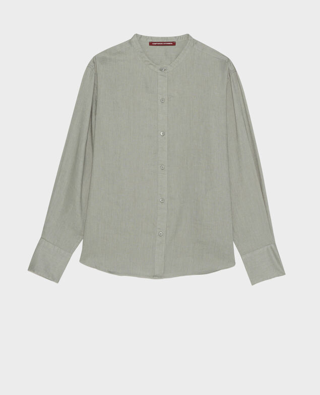 Camisa de lino sin cuello 07 gray