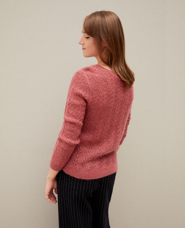 Jersey con mohair y lúrex Earth red