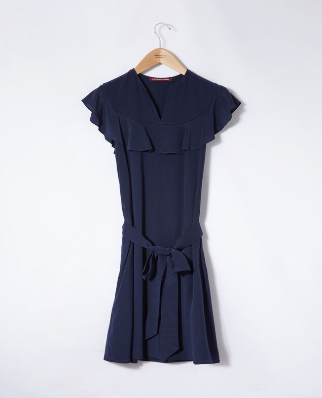Vestido con volantes Azul
