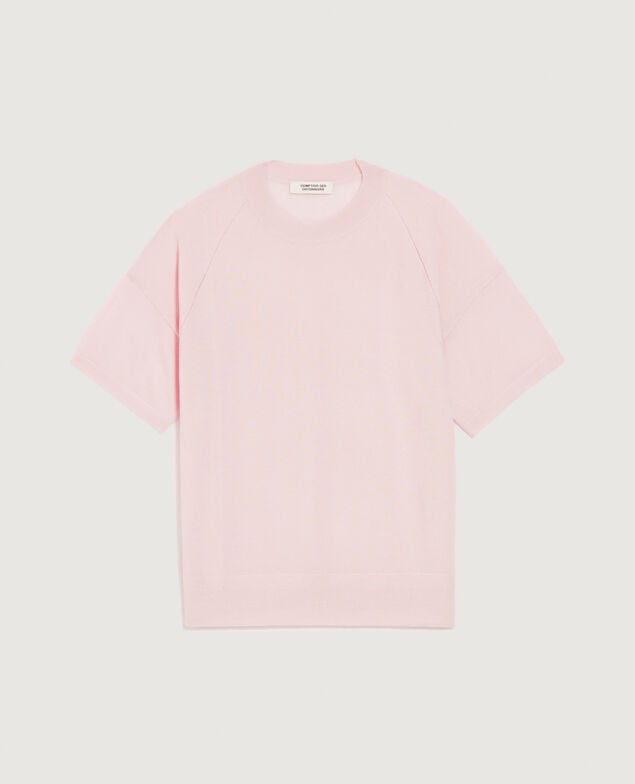 Jersey de punto merino y seda K100 bloom pink