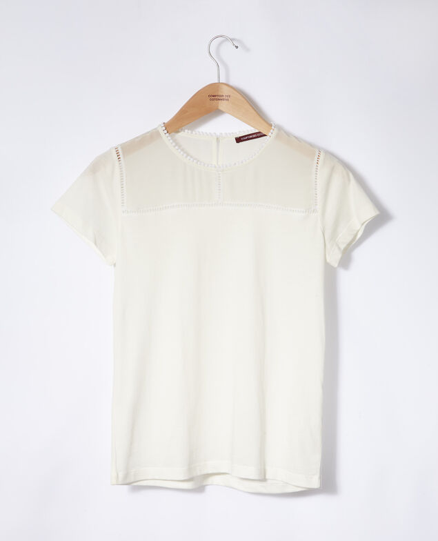 Camiseta de dos materiales Blanco