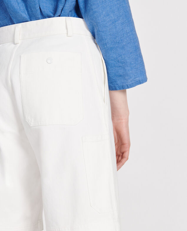 Bermudas con tela de algodón Optical white