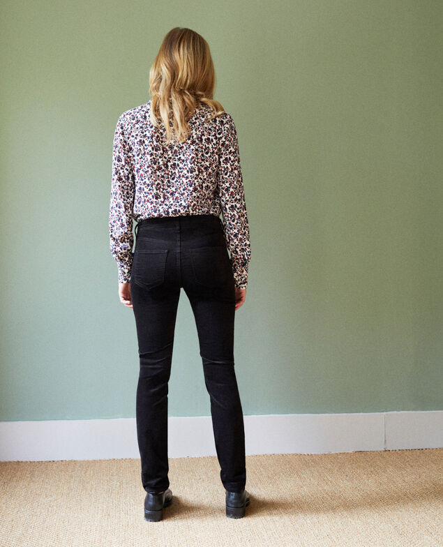 Pantalón de terciopelo liso Noir