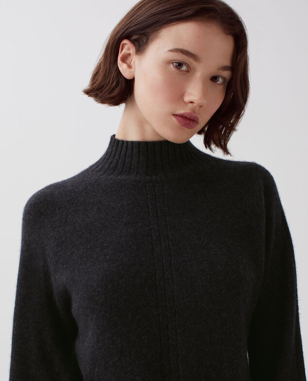 Jersey de cachemir con cuello alto I080 moonless gray