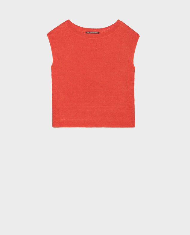 Camiseta de lino Fiery red