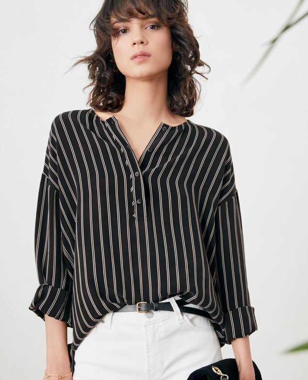 Blusa rayada Black/off white stripes