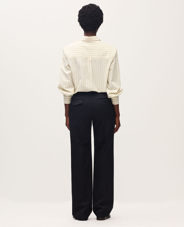 Pantalón recto de lana K690 st navy