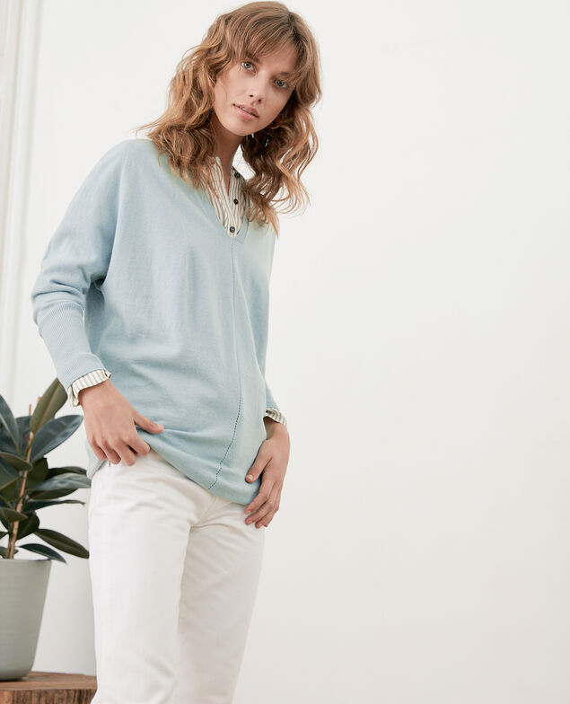 Jersey oversize de algodón y cachemir Silver green