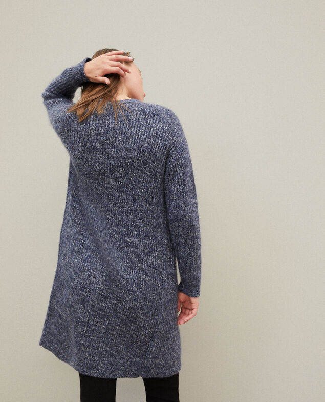 Cárdigan largo con mohair Azul