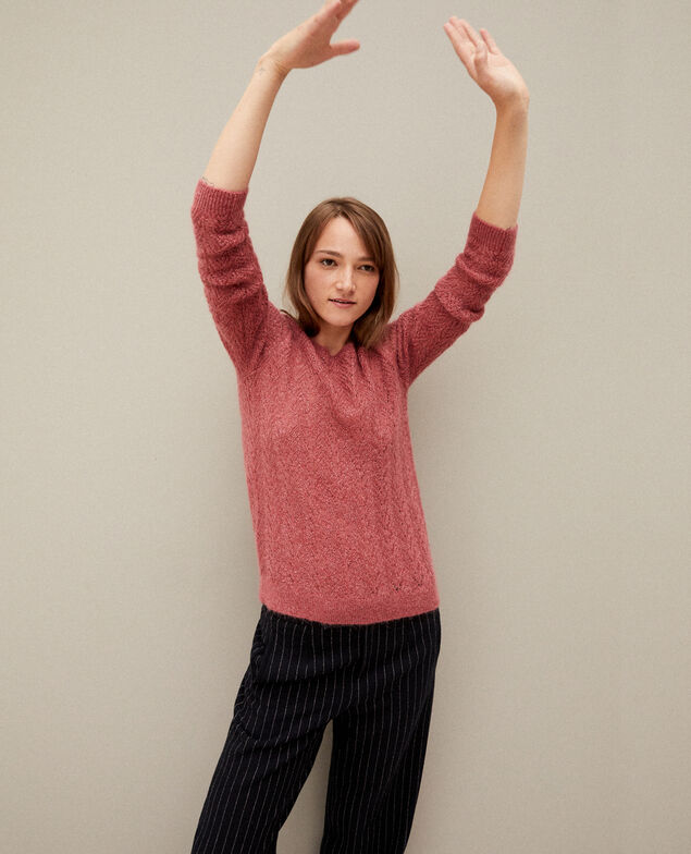 Jersey con mohair y lúrex Earth red
