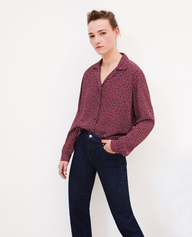 Camisa de cuello abierto  Rojo