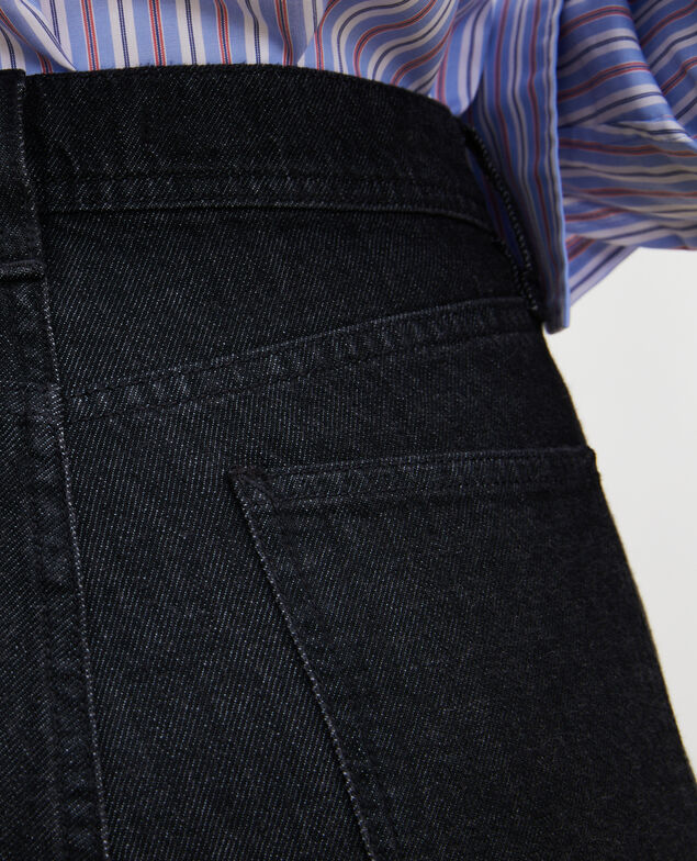 REAL STRAIGHT - Jeans negros de talle alto y 5 bolsillos Noir denim