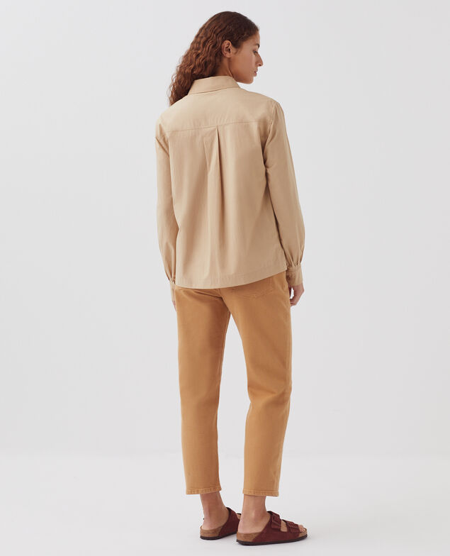 Camisa amplia de algodón H322 travertine