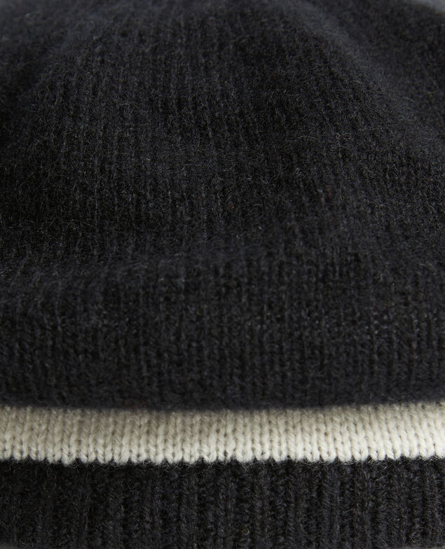 Boina de cachemir Stripe black jetstream