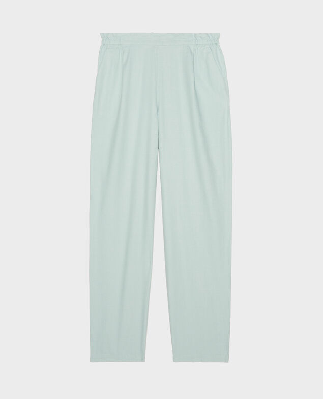 Pantalón con lino y algodón Blue haze