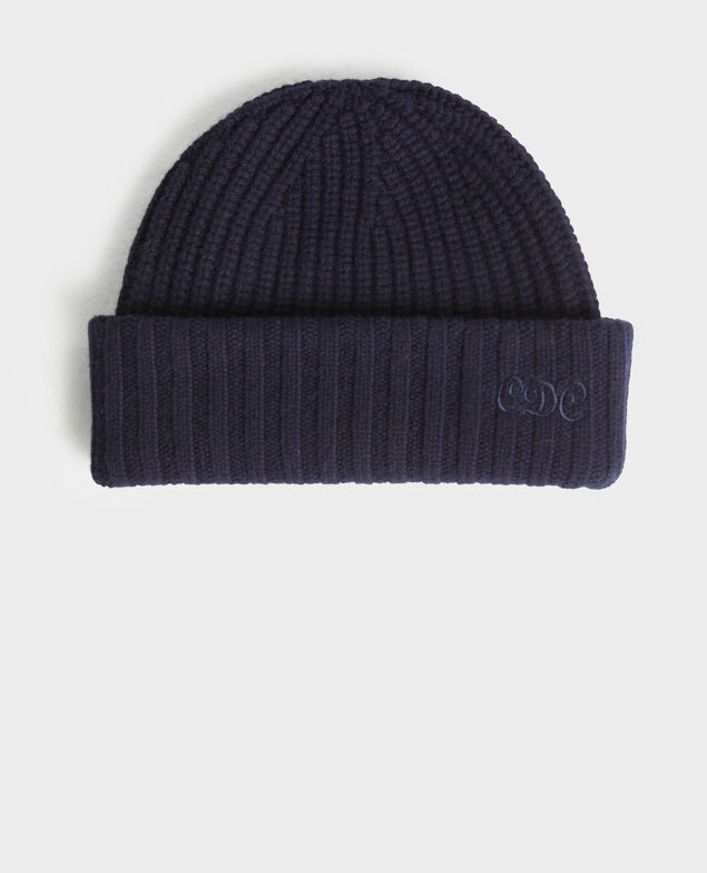 Gorro de lana con las letras "CDC" bordadas Night sky