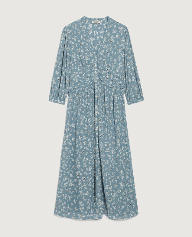 Vestido largo fluido K610 daisy blue