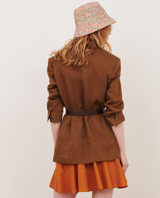 Blazer de lino mezclado 35 brown