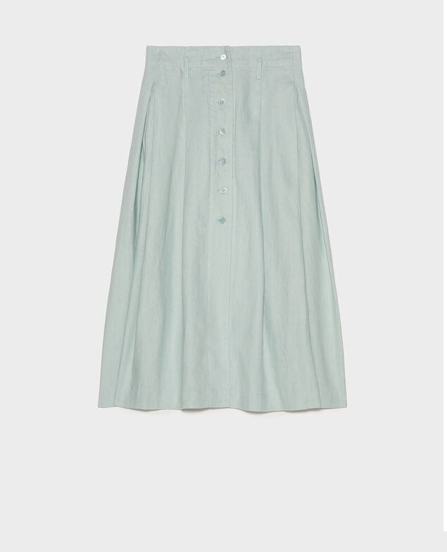 Falda midi de lino Blue haze