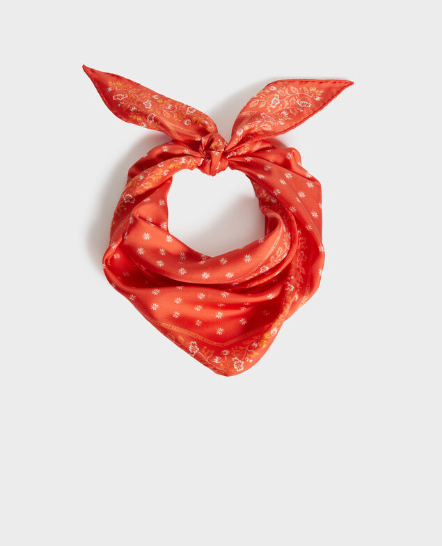 Fular de seda con forma de rombo Spicy orange