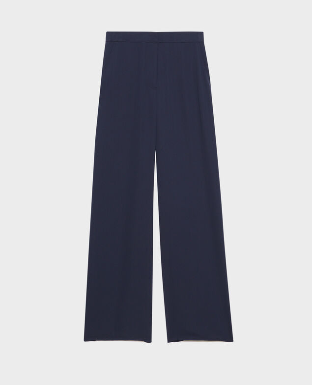YVONNE - Pantalón con ancho talle alto Night sky