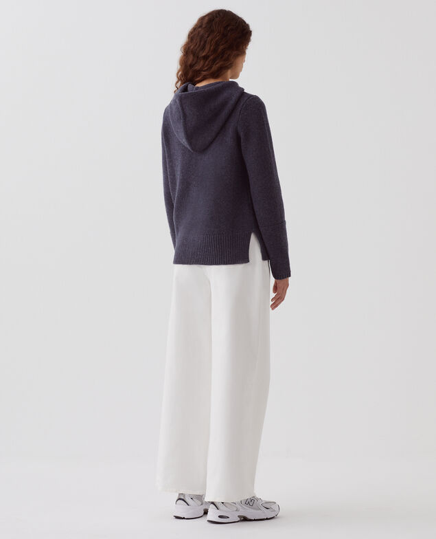 Jersey de lana con capucha I684 marathon blue