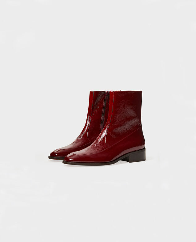  Botines ajustados de cuero Royale red