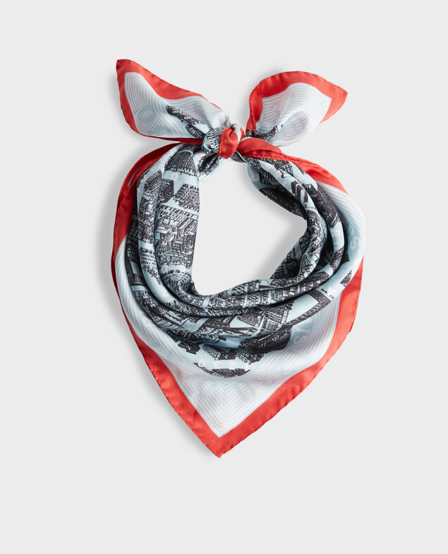Foulard cuadrado de seda Forget me not