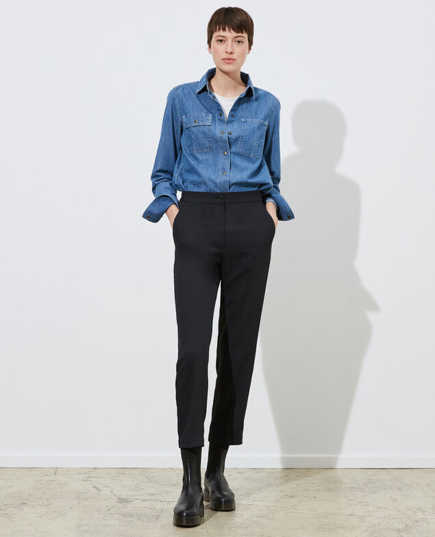 MARGUERITE - Pantalón cigarette Black beauty