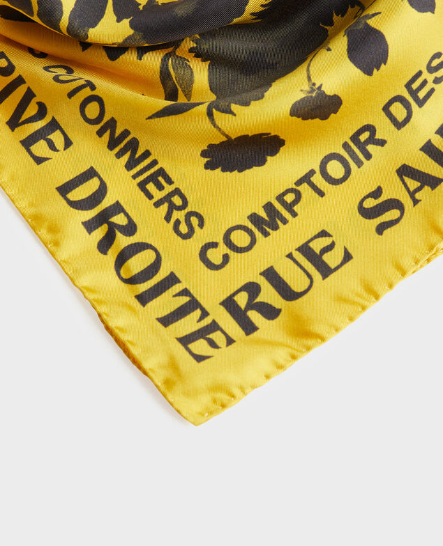 Foulard cuadrado de seda Lemon curry