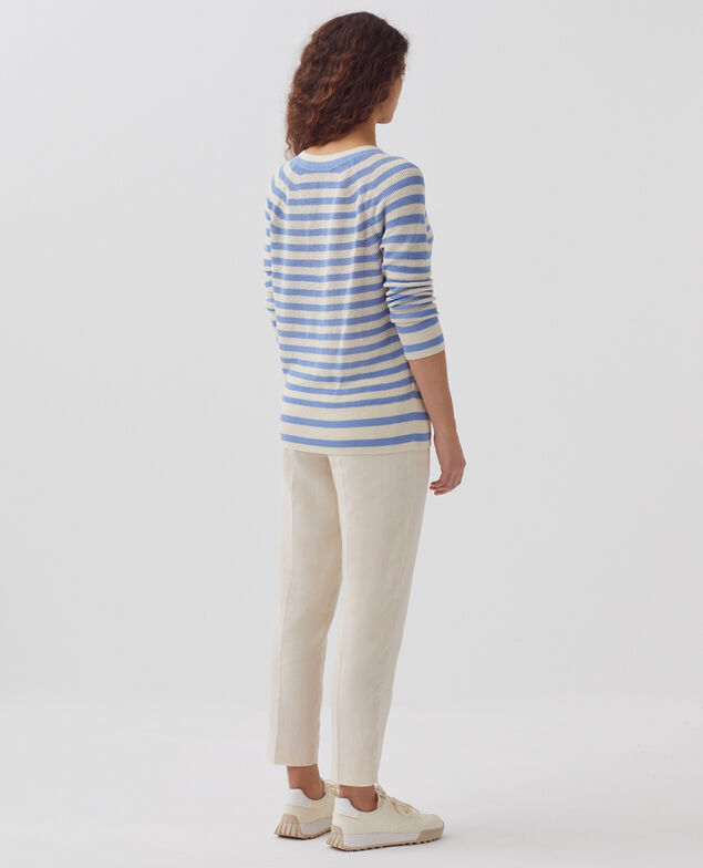 Jersey de lino con cuello de pico H601 thin savoie